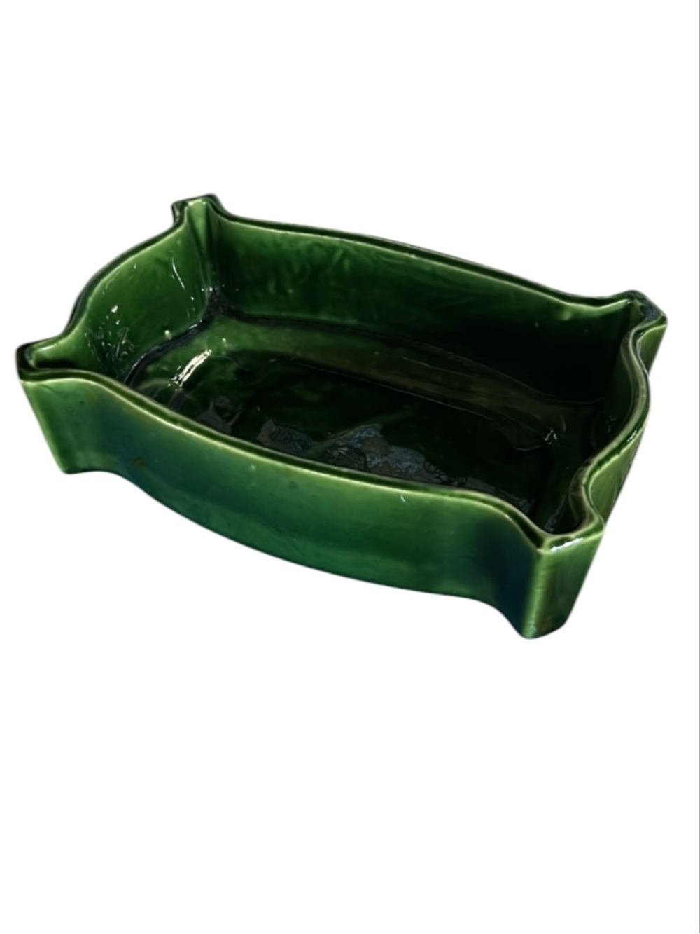 Vintage 1950s Green Ceramic Planter